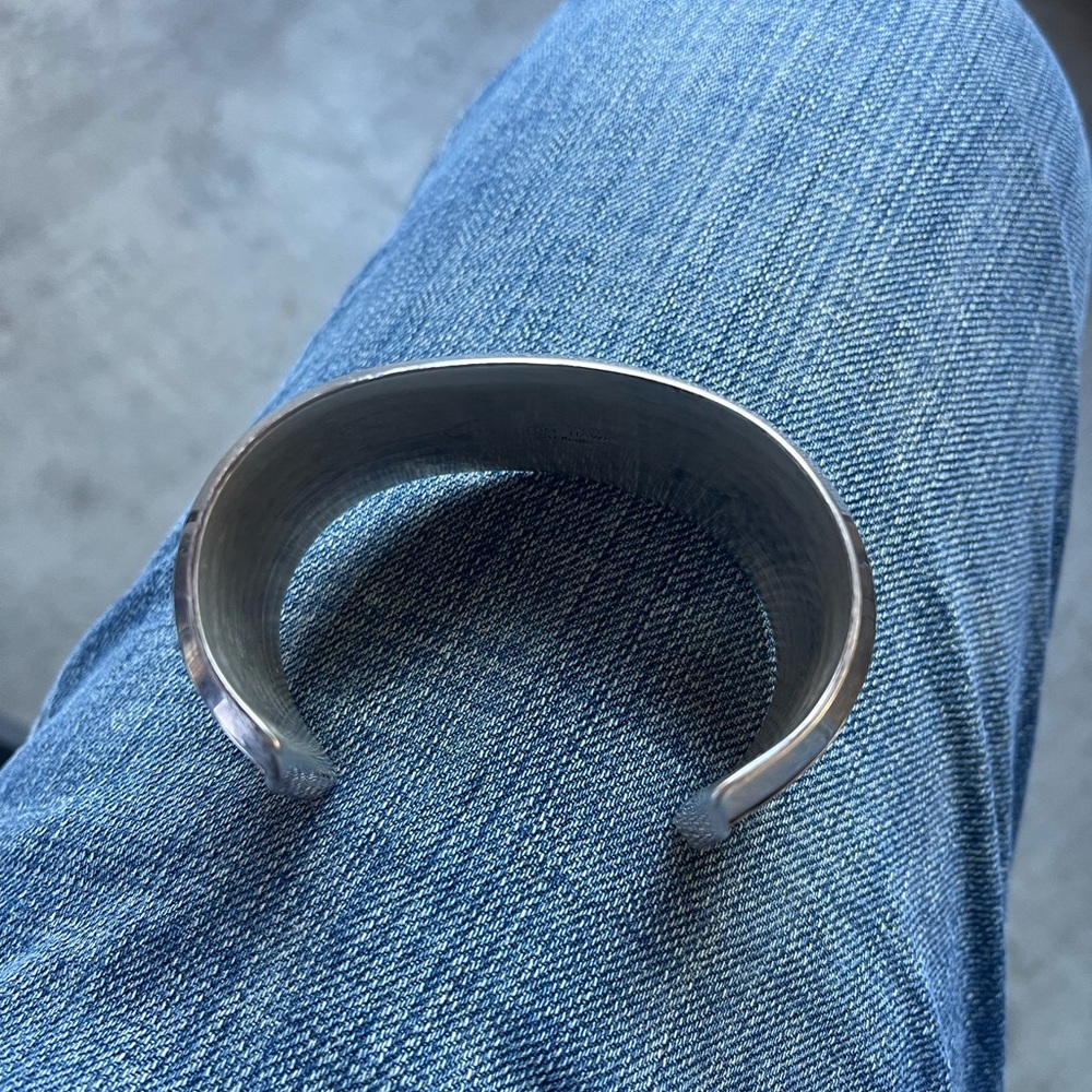 Solid Silver Wide Cuff Bracelet - image 5